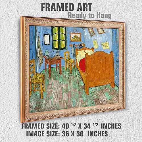 Miniatura 773 de A&T ARTWORK The Starry Night de Vincent Van Gogh. Tamaño del marco: 36 x 30 pulgadas, tamaño de la imagen: 30 x 24 pulgadas, reproducciones clásicas