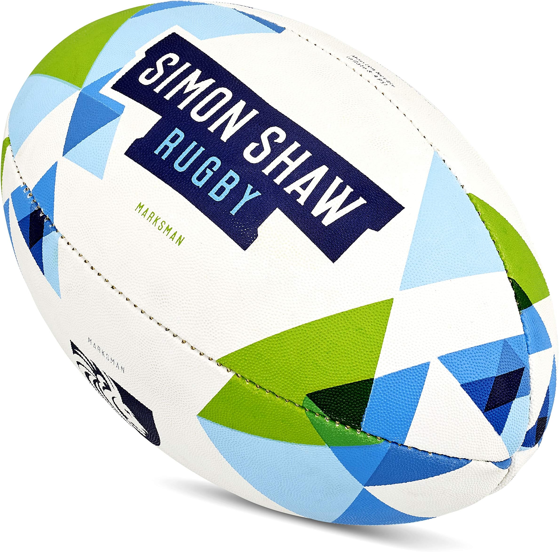 Simon Shaw Rugby Ball Size 4 | Junior Training Rugby Ball | The Marksman Size 4 Rugby Ball with Shaw Grip Texturised Surface | Rugby Union Ball for Ages 10-14 years