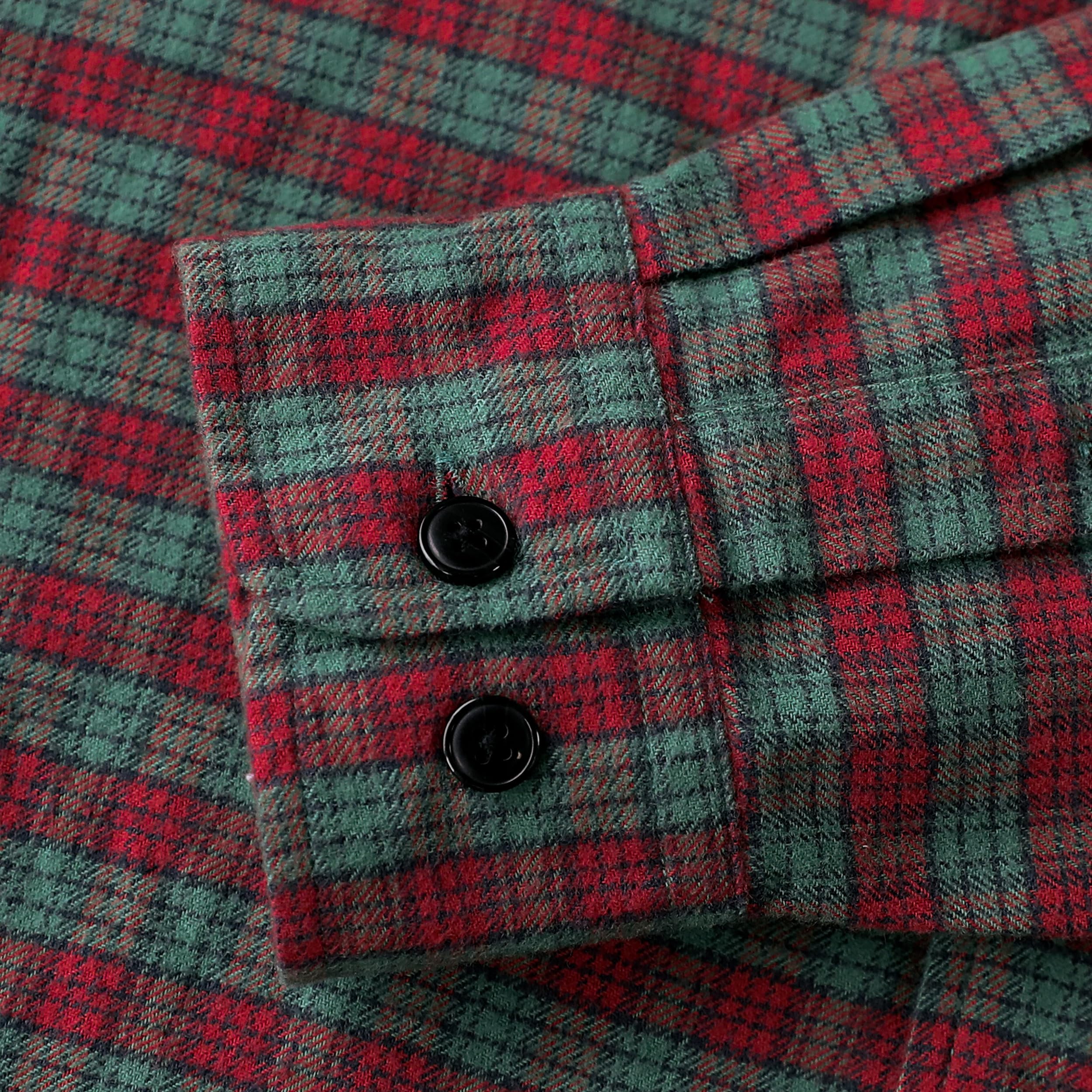 Dubinik® Camicia Flanella Uomo Camicia Quadri Uomo Cotone Casual Button Down Invernale Camicia in Flanella Leggera con Tasche