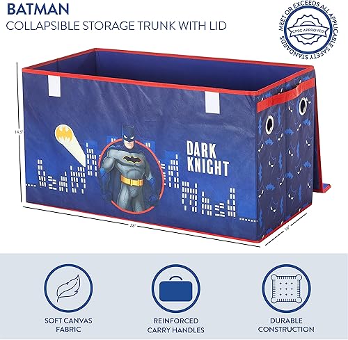 Miniatura 2 de Idea Nuova Batman - Baúl plegable de almacenamiento de juguetes para niños, duradero con tapa suave, 28.5 x 14.5 x 16 pulgadas