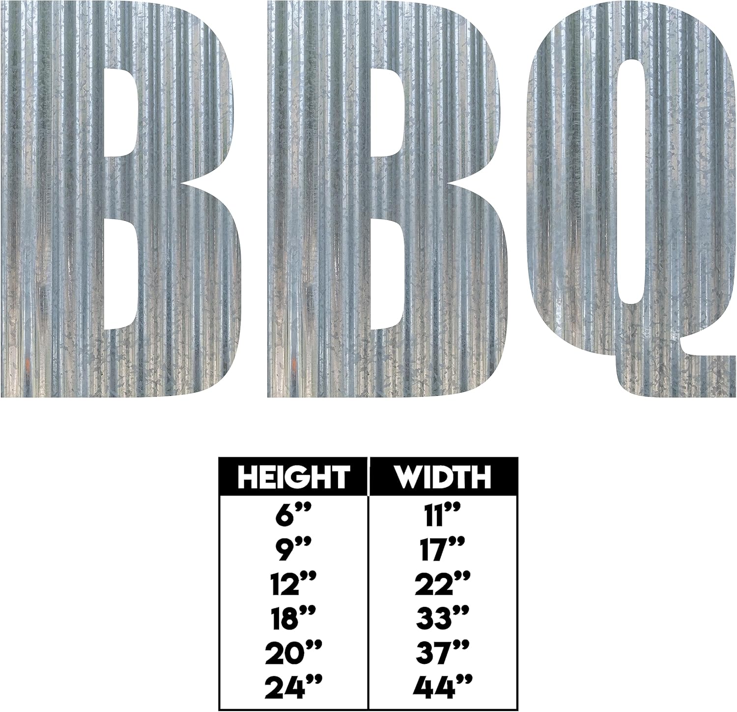 BBQ Metal Letters Corrugated Galvanized Metal Word Business Sign Home Décor Barbecue Smokehouse Grilling Patio Decorations (12 Inch)