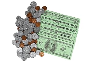 LEARNING ADVANTAGE Plastic Money Play Set: Teach Counting, Math and Financial Literacy
