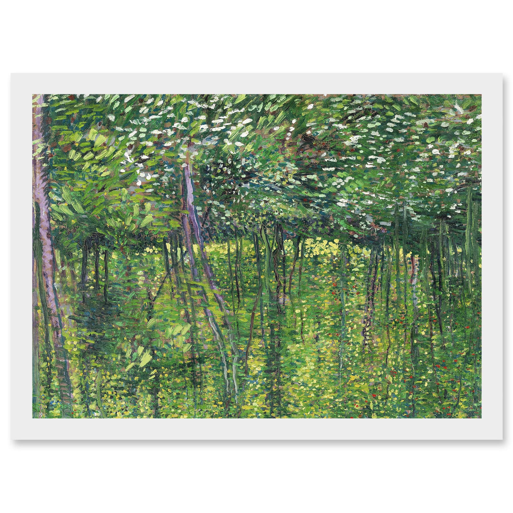 Vincent Van Gogh Trees And Undergrowth Framed Wall Art Print - A4 Size - Artery8