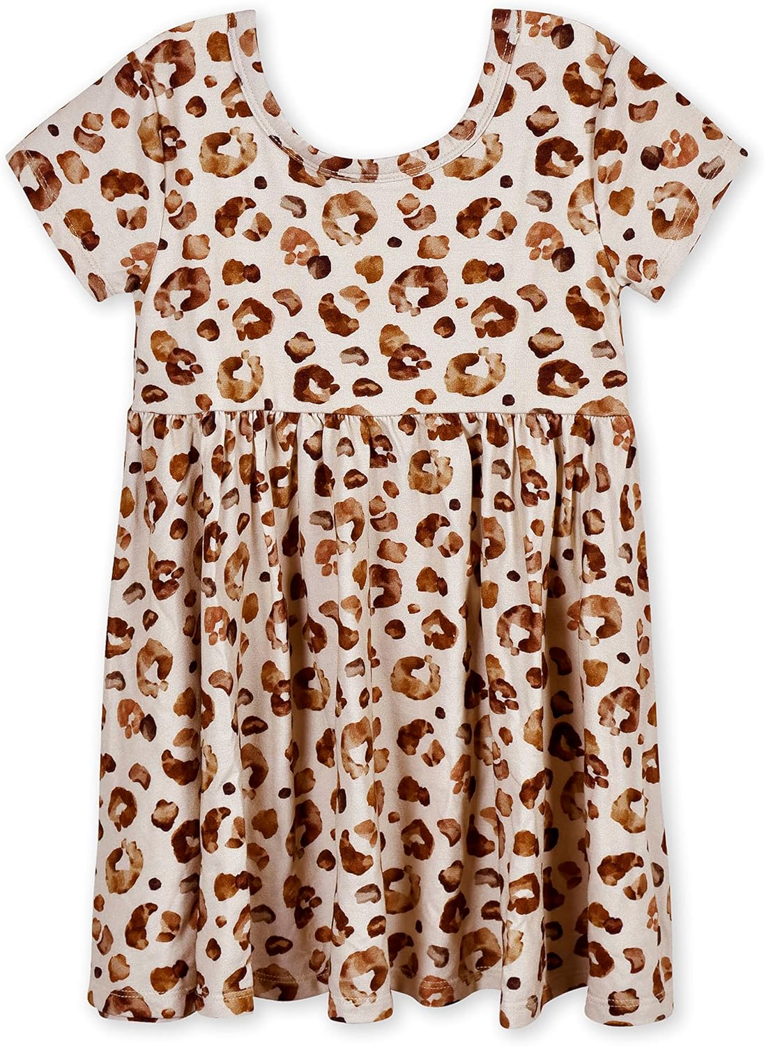Gerber Baby Girls' Toddler Buttery Soft Short Sleeve Twirl Dress with Viscose Made from Eucalyptus
