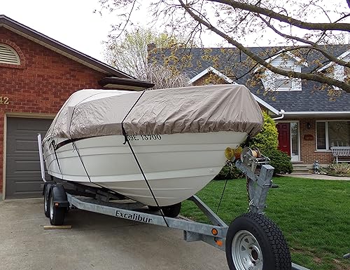 Miniatura 7 de GEARFLAG Cubierta de barco remolcable 600D resistente al agua de grado marino resistente a los rayos UV, se adapta a correas laterales V-Hull