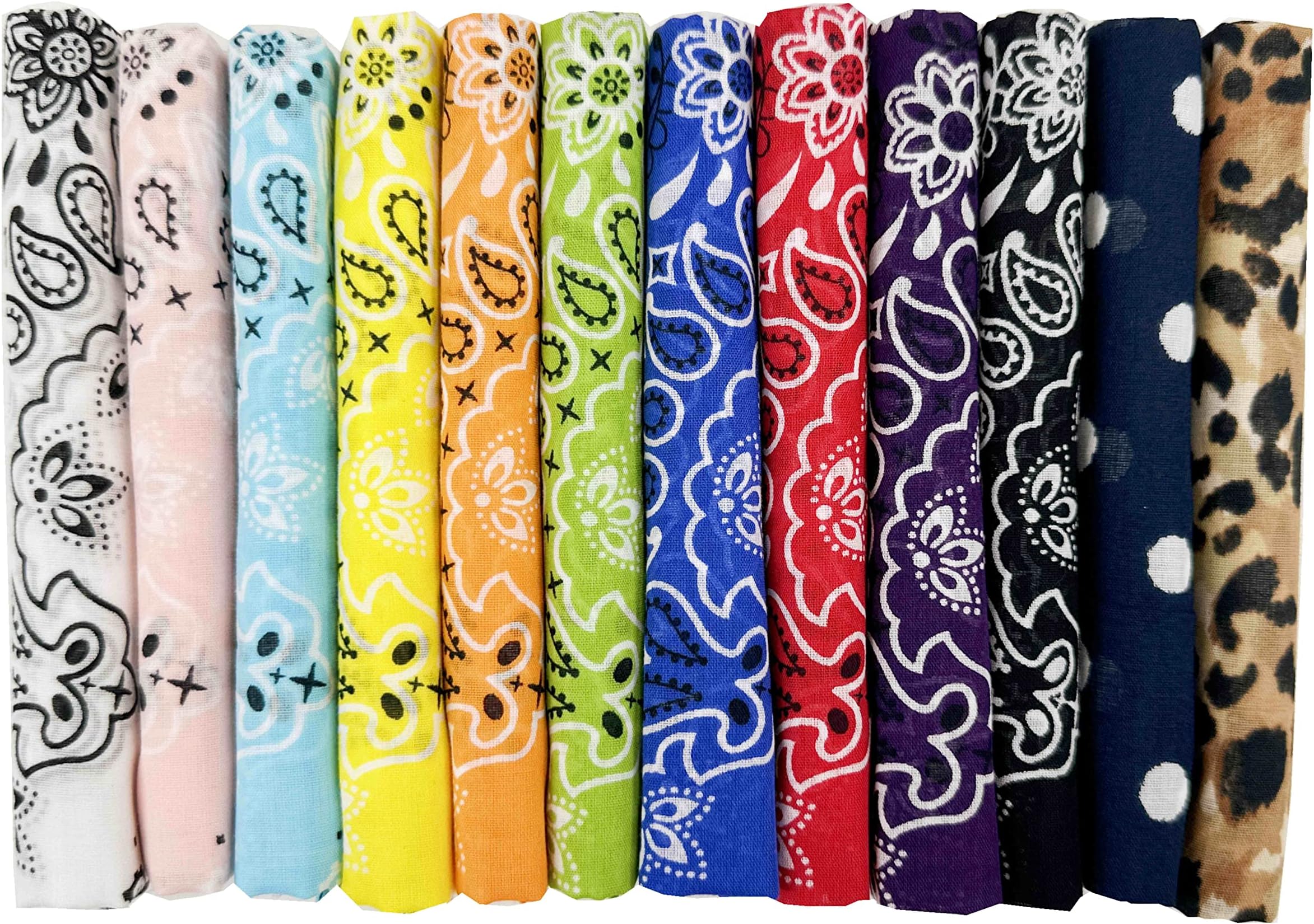 Bandanas Gift Set 12 Pack Soft Thin Handfeel Cotton Bandanna Scarf for men