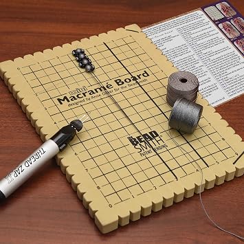 The Beadsmith Mini Macrame Combo w/ Bracelet Project & Instructions | 7.5 x 10.5 Bead Board & 40Pc 1.75 T-Pins, Ideal for Creating Macrame and Knotting