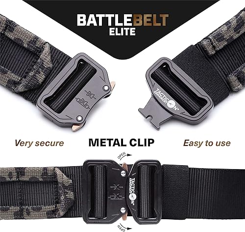 Vista 27 de Tacticon Cinturón de batalla V2 – Cinturón táctico ajustable Molle con hebilla de liberación rápida de metal – Hecho de nailon 500D resistente
