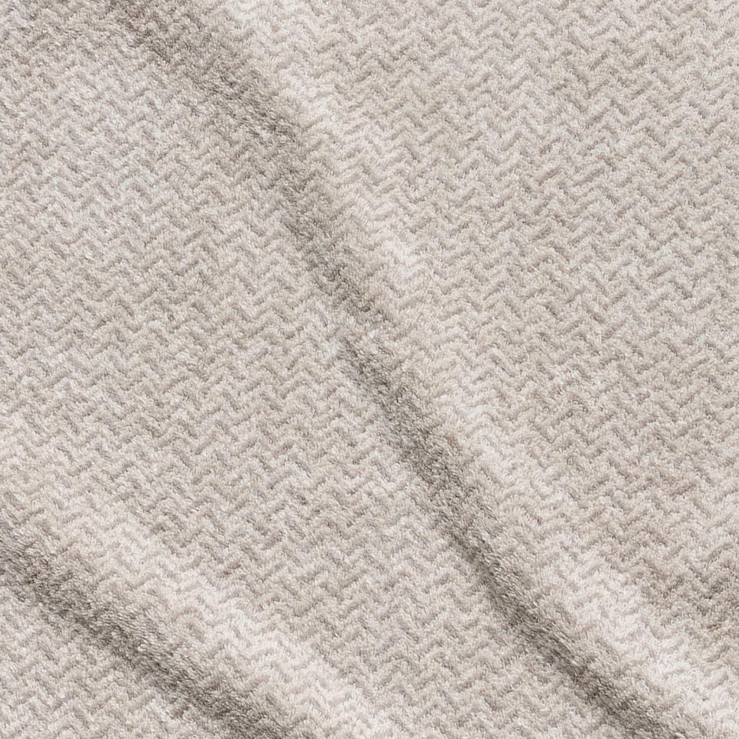möve Brooklyn Duschtuch Fischgrat 80 x 150 cm aus 85 % Baumwolle / 10 % Viskose aus Bambus-Zellstoff / 5 % Leinen, nature / cashmere