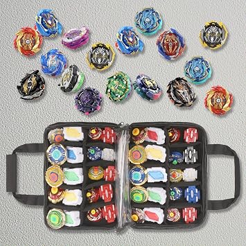 40 Battle Spinners Carrying Case for Beyblade - 20 Slots Storage Accessories Bag With Battle Spinner Organization