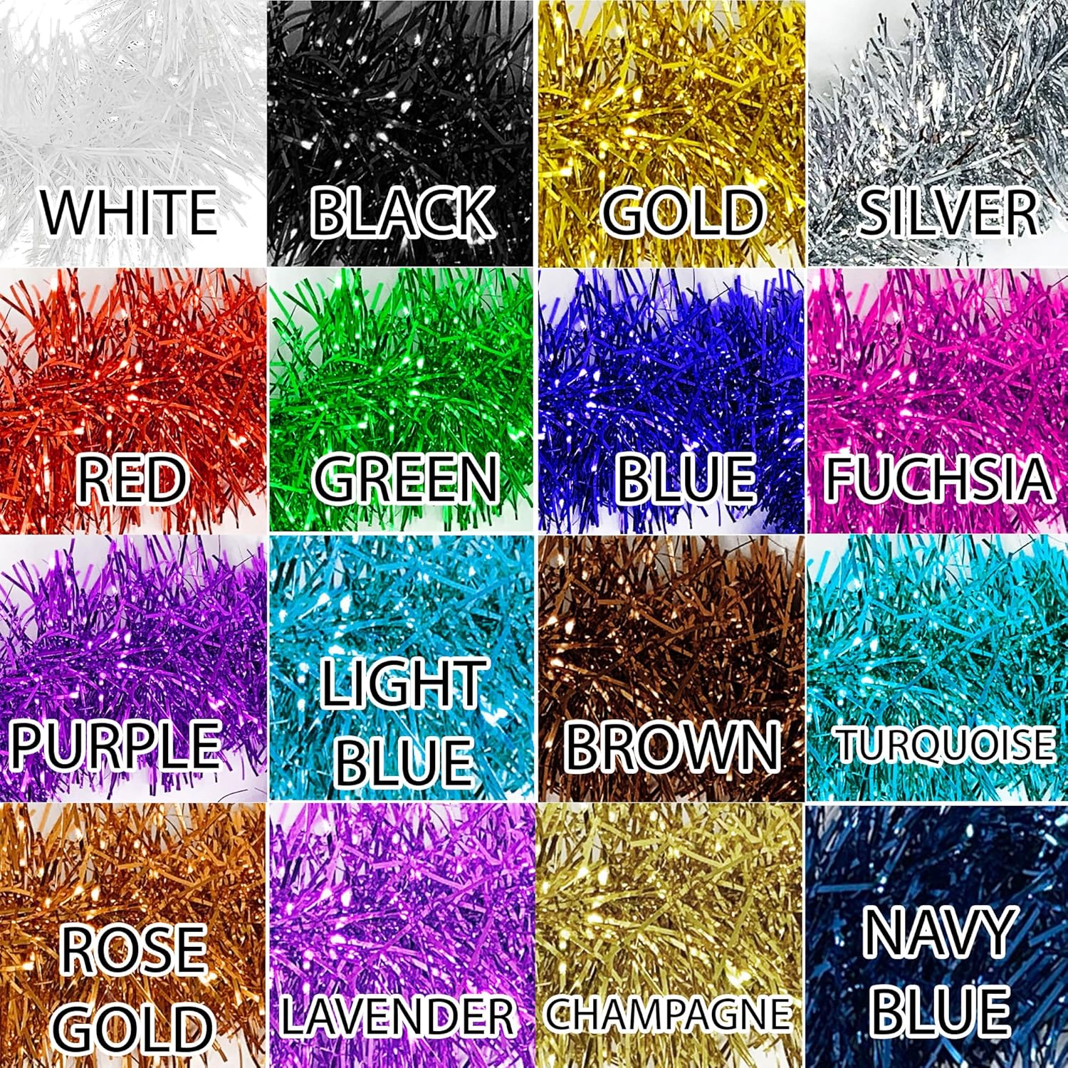 50 Feet Purple Tinsel Christmas Garland Decoration