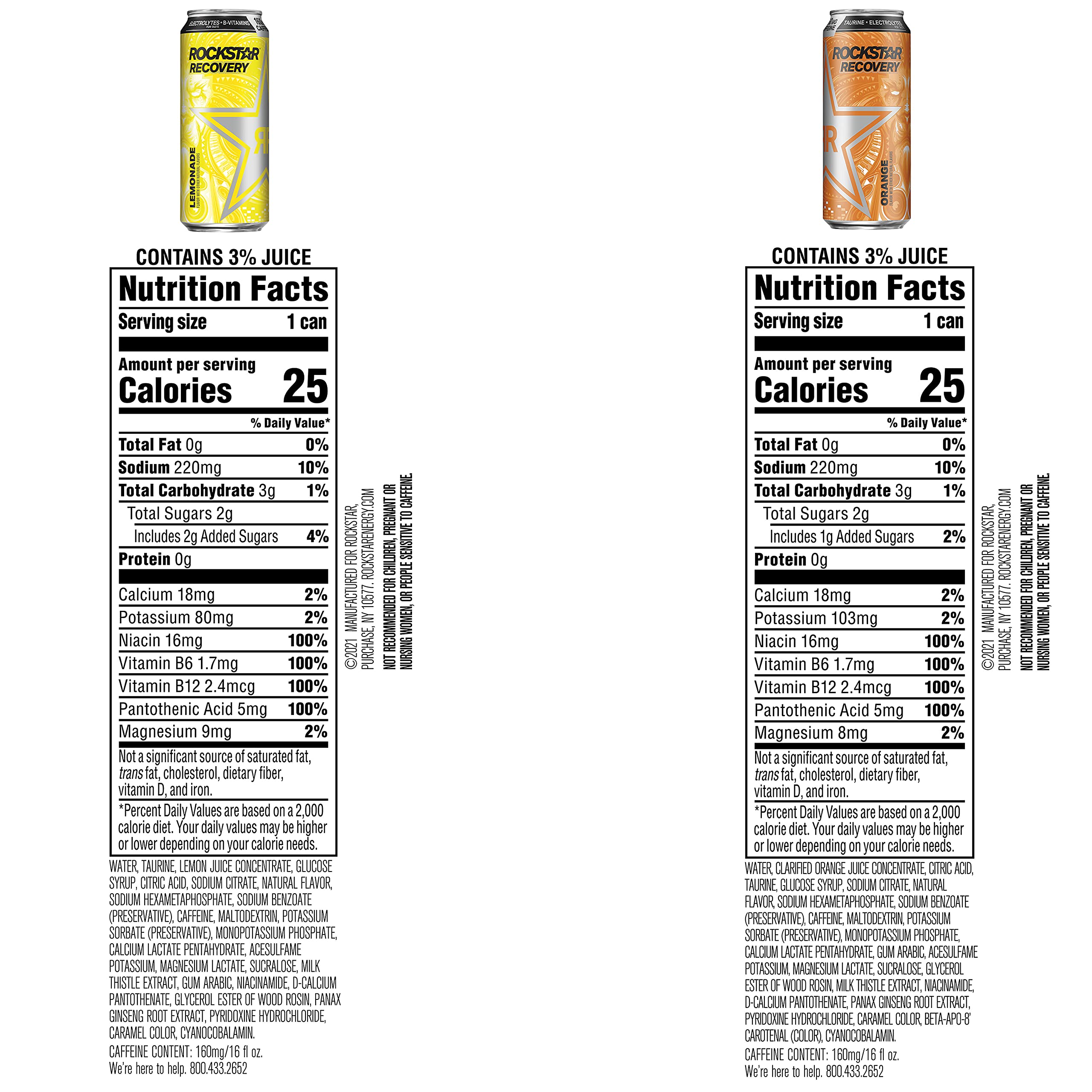 Rockstar Lemonade Nutrition Facts
