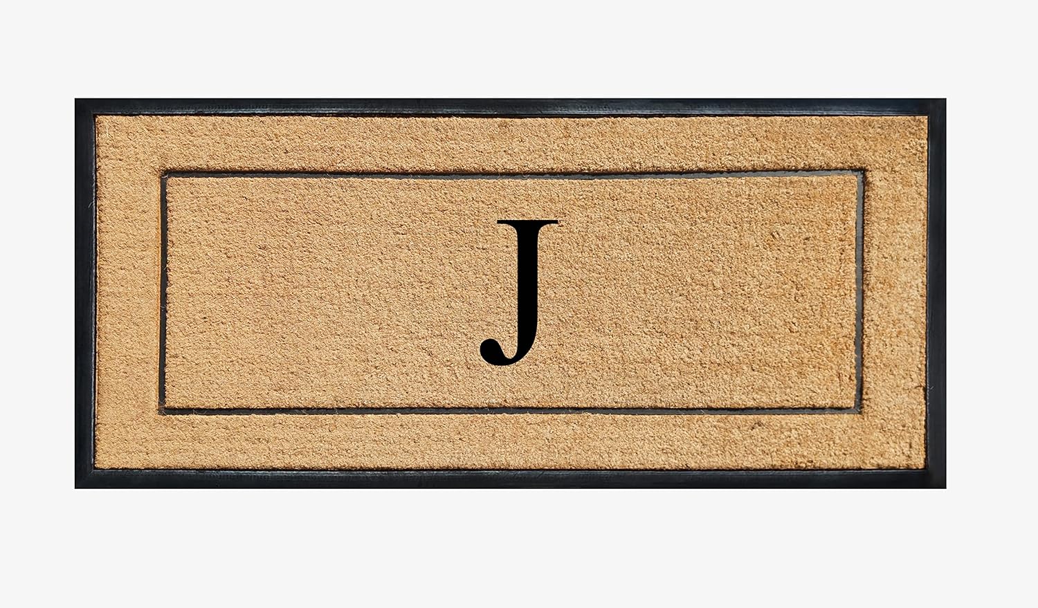 A1HC Natural Coir & Rubber Large Monogrammed Door Mat