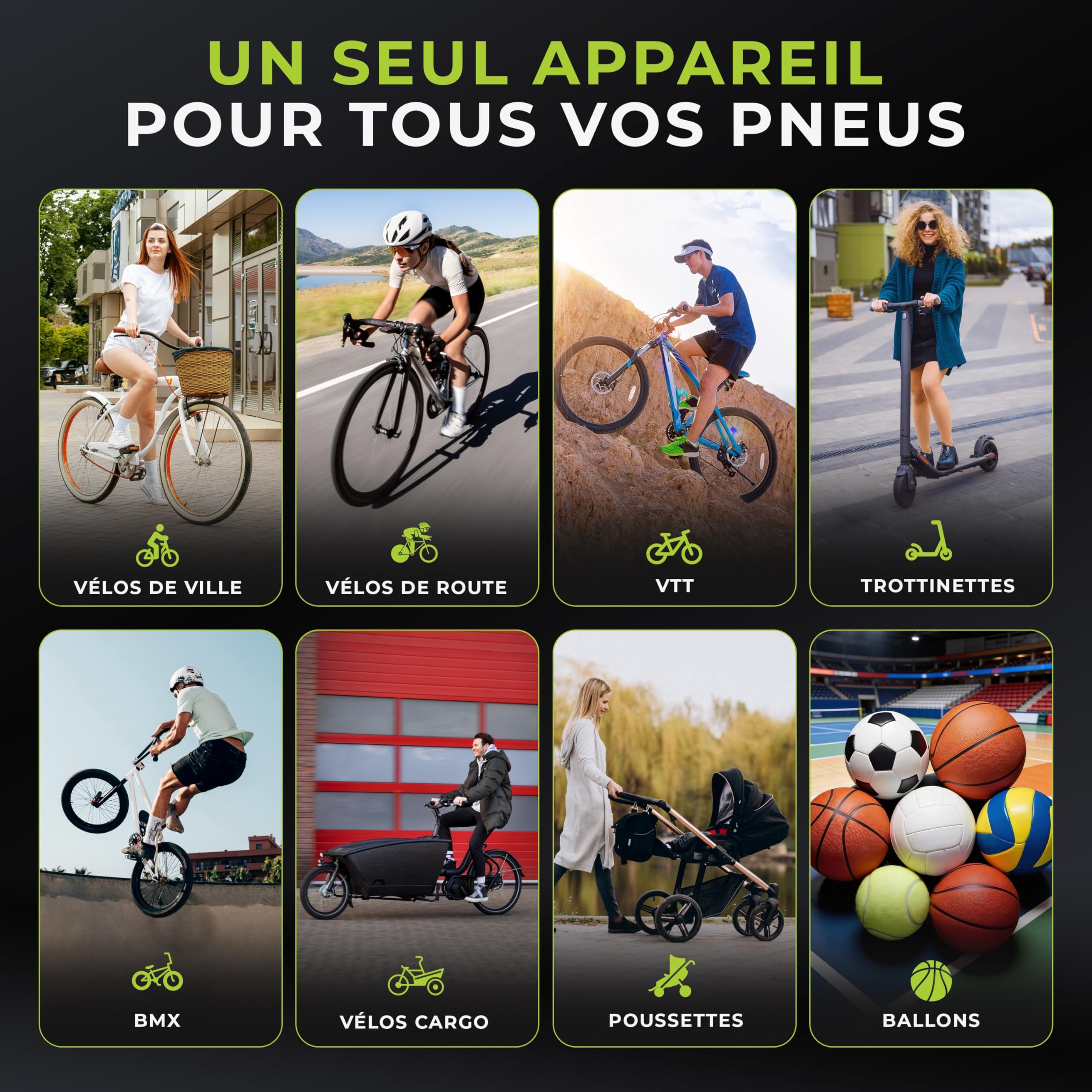 Mini Pompe Vélo Électrique 150 PSI Compresseur Portable LCD Arrêt Auto LED Presta Schrader
