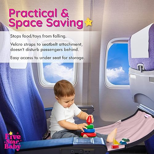 Miniatura 9 de Cama de avión para niños pequeños, lo último en artículos esenciales de viaje en avión para niños Extensor de asiento de avión para niños Cama