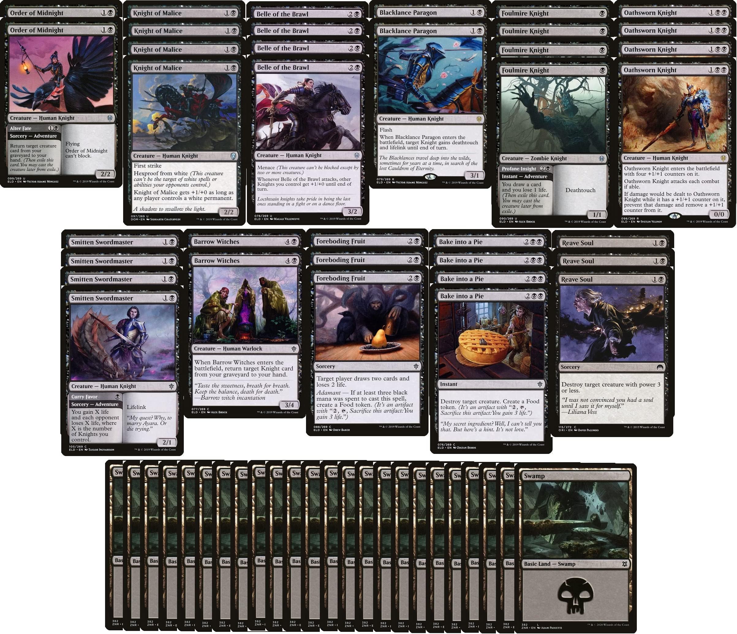 Black Creature Deck - Knight - Powerful - Modern Legal - Custom Built - Magic The Gathering - MTG - 60 Card