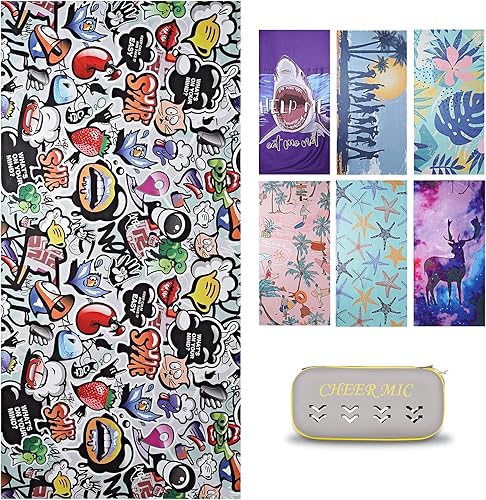 Miniatura 10 de Toallas de playa de microfibra secado rápido, sin arena, compactas, absorbentes y perfectas para viajes, de gran tamaño, ligeras y de secado rápido