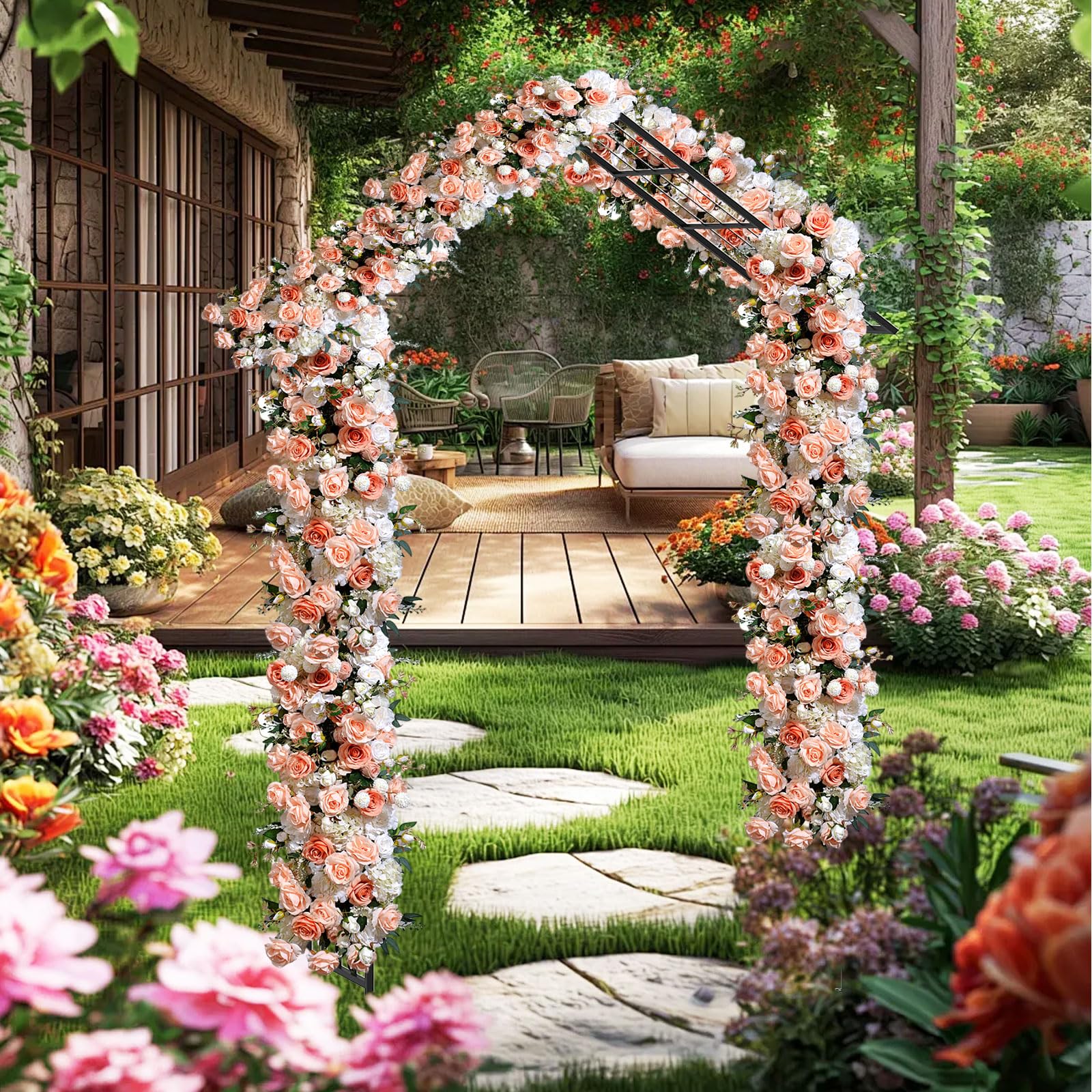 Arco Giardino Relax4Life 240cm - Supporto Rampicanti E Rose | Per Matrimoni E Decorazioni - Foto 11