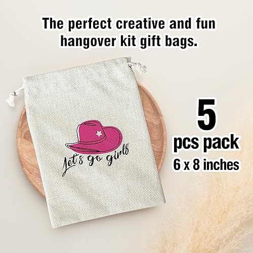 Miniatura 2 de Bolsas para kit de resaca, Let's go Girls con bolsa de regalo con cordón, para despedida de soltera, boda, viajes, fiesta de despedida de soltera,