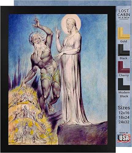 Miniatura 41 de Guillermo Blake Lost Cabin Nabucodonosor | Impresión en marco plano negro | Reproducción de pinturas de obras de arte finas | Póster decorativo