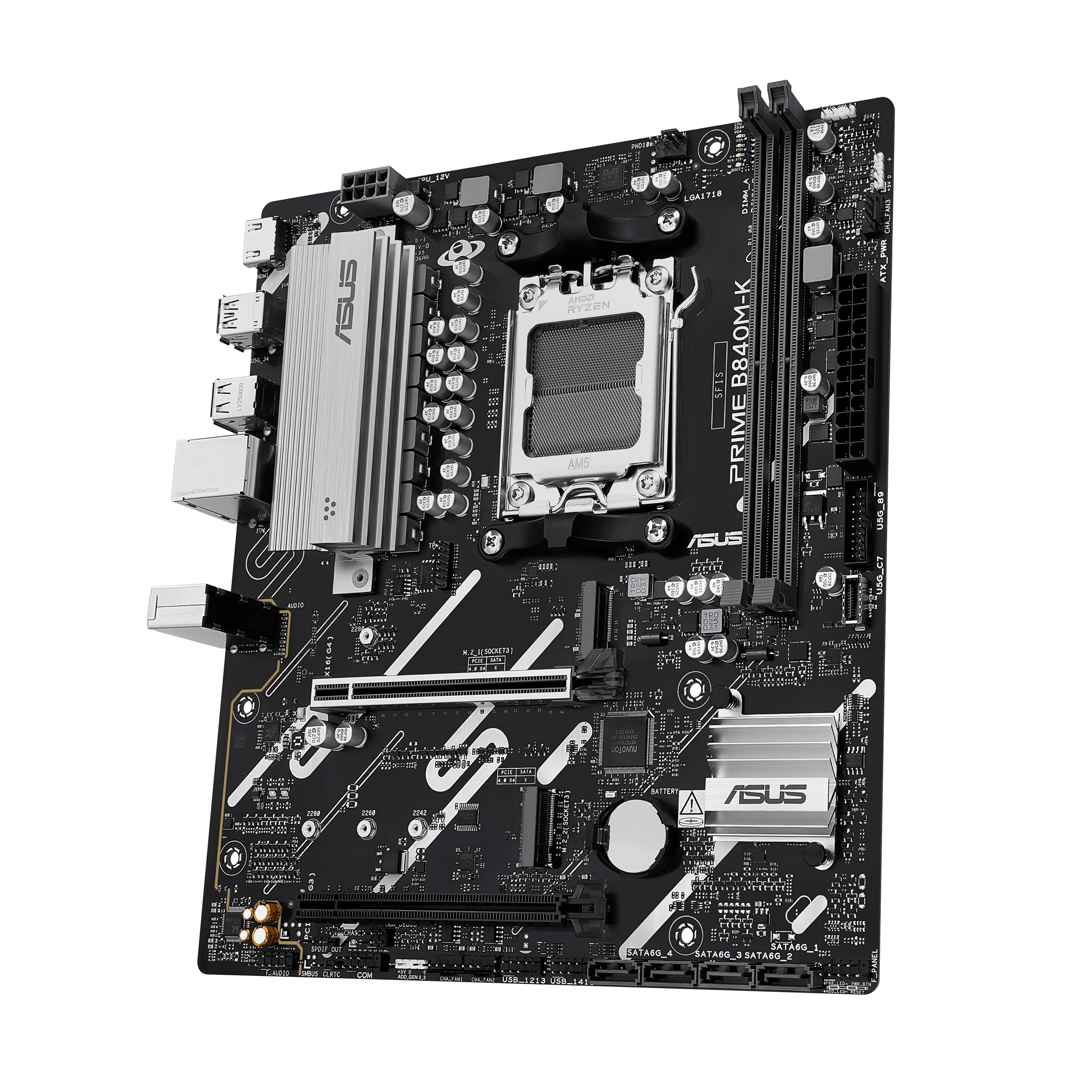 Asus Prime B840M-K - Motherboard - Micro Atx - Socket Am5 - Amd B840 Chipsatz - Usb 3.2 Gen 1, UsB-C 3.2 Gen 1 - 2.5 Gigabit Lan - OnboarD-Grafik (cp