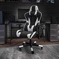 Vista 2 de Flash Furniture X20 - Silla giratoria de policarbonato ergonómica y ajustable con respaldo completamente reclinable en LeatherSoft negro