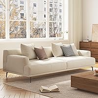 NessCarsti 3-Seater Modern Grey Sofa 82.6" - Wooden Frame, Cotton-Linen Fabric, 1102 lbs Capacity, Easy Assembly for Living Room