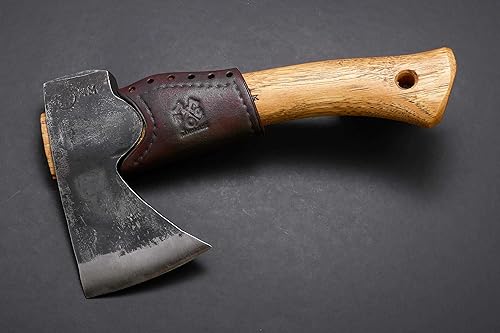 Vista 40 de Les Stroud - Protector de mango de hacha de cuero, collar (Wetterlings Bushman, marrón)