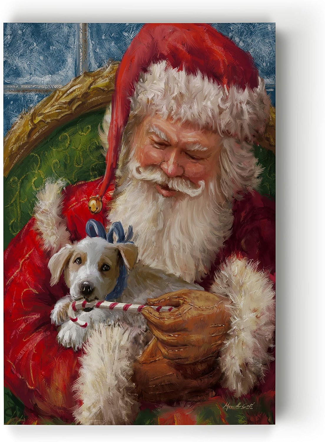 Renditions Gallery Gallery Wrapped Canvas Wall Art Print for Holiday Decor, 18x27, Cardinals and Christmas