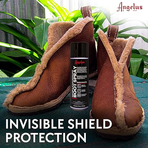 Miniatura 4 de Angelus Spray impermeabilizante para botas: protege tus botas y zapatos de piel de oveja de la sal, el agua, las manchas y más. Uso en gamuza, cuero