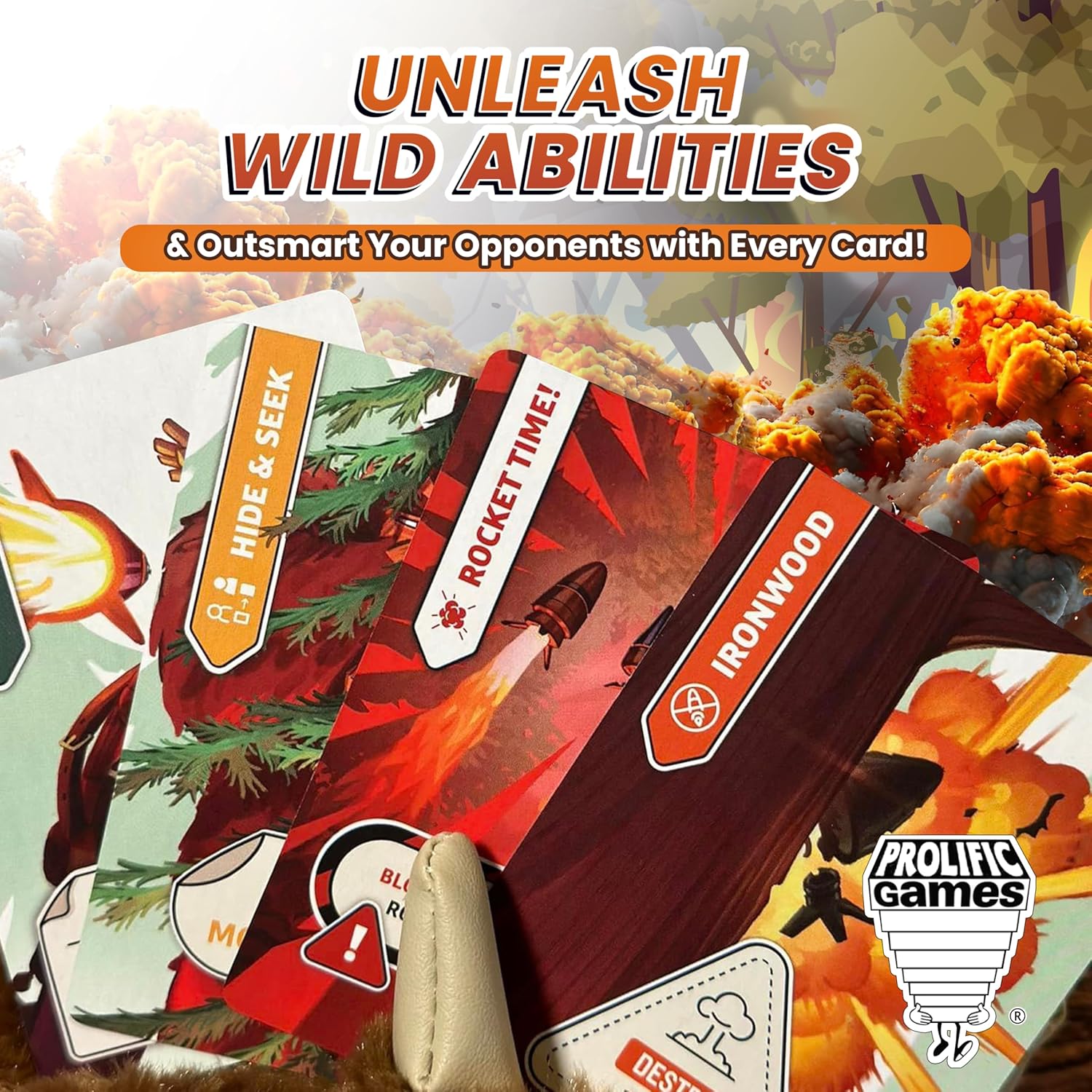 Prolific Games Lumberjacks with Rocket Launchers – Explosive Card Game for Family Game Night – Fast-Paced Fun for Adults & Teens – Perfect for Family Games and Group Play (3 to 8 Players)
