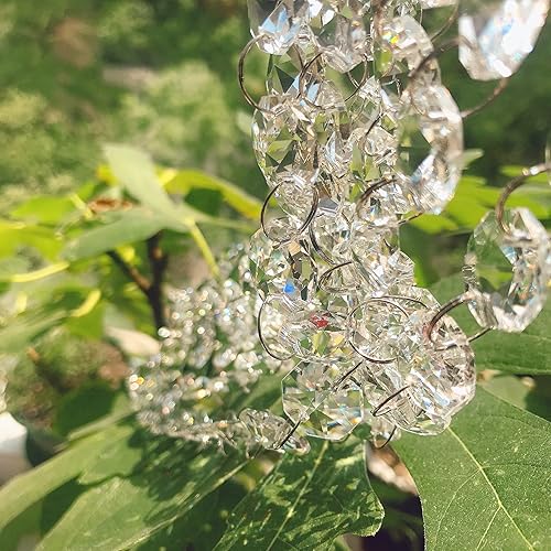 Miniatura 4 de Cuentas de prisma octágono de cristal de 8.5 pies (8.5ft) de 0.630in - 2 agujeros de cadena de cuentas octágono de cristal transparente para