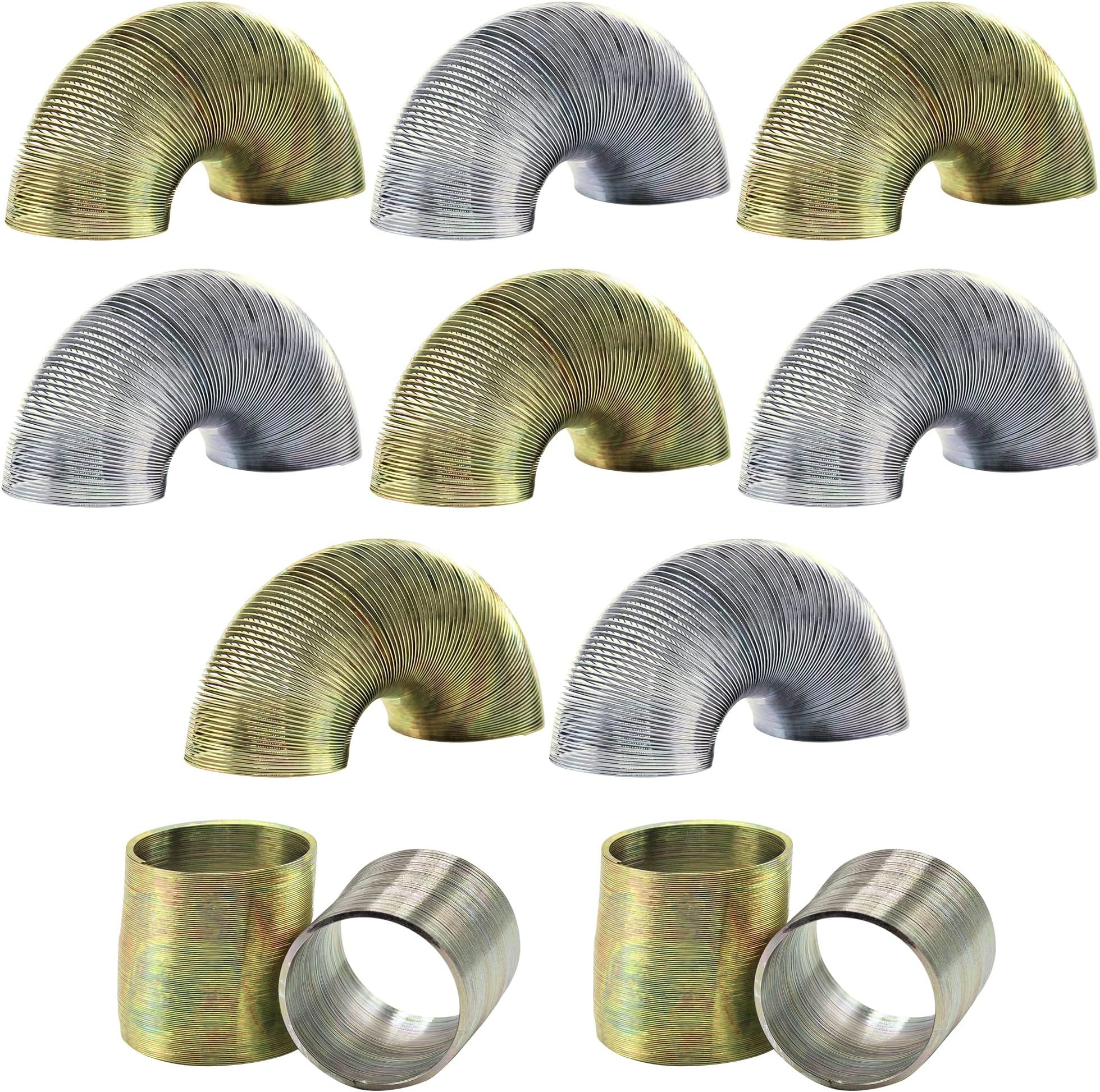 1 Inch Mini Metal Coil Spring Silver and Gold Variety Toy, for Parties, Gifts & Birthdays, Pack of 12