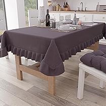 PETTI Artigiani Italiani – Tovaglia da Tavola Rettangolare Con Volant e Balza, Copritavolo Tinta Unita in Cotone, X12 Posti (140×240 cm) Malva