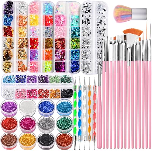 FANDAMEI Nail Art Kit, Nail Art Brushes Set, Nail Design