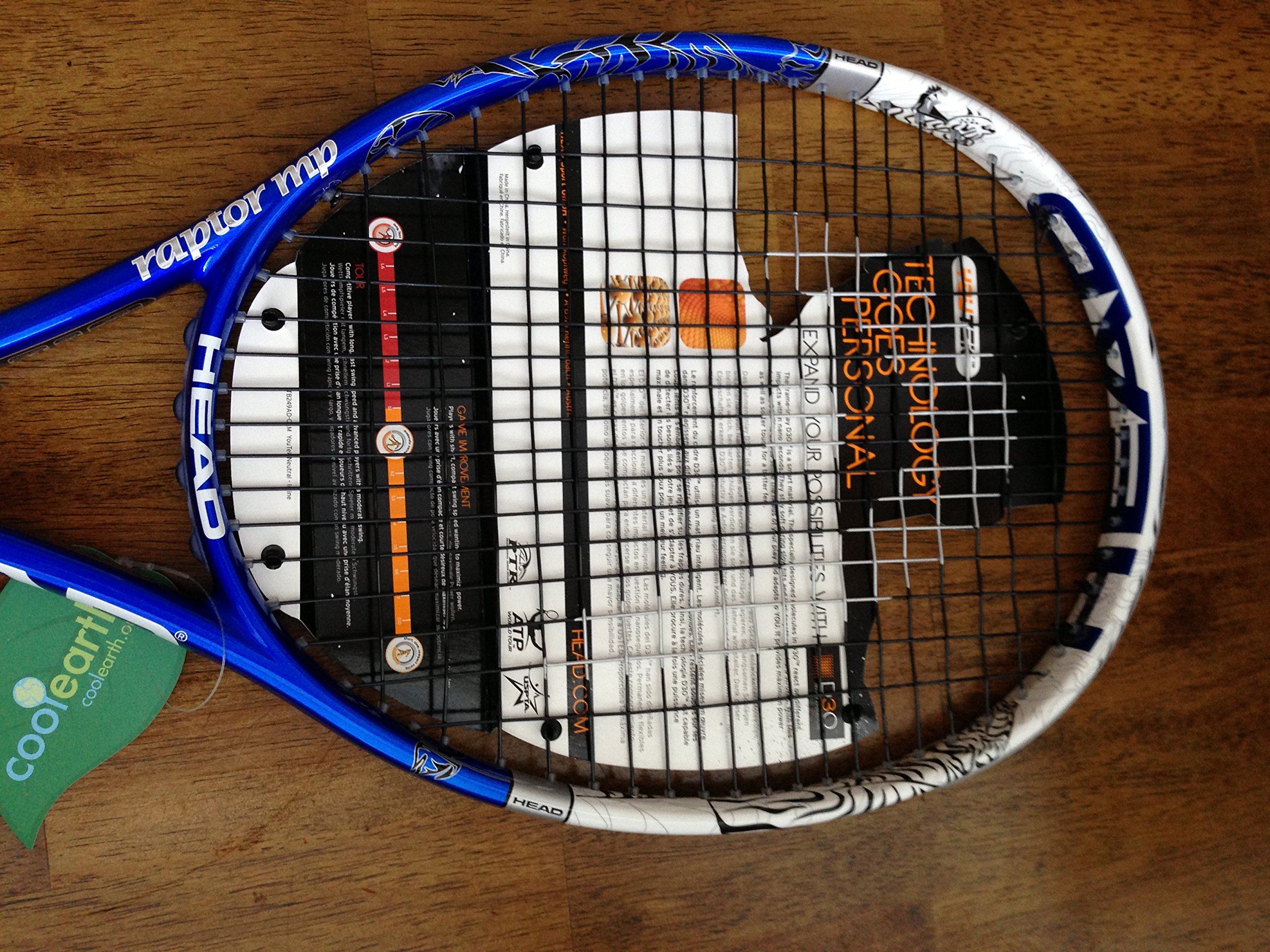 Lot De 2 Raquettes De Tennis Head Raptor MP Red Youtek – Manche 0 – Occasion