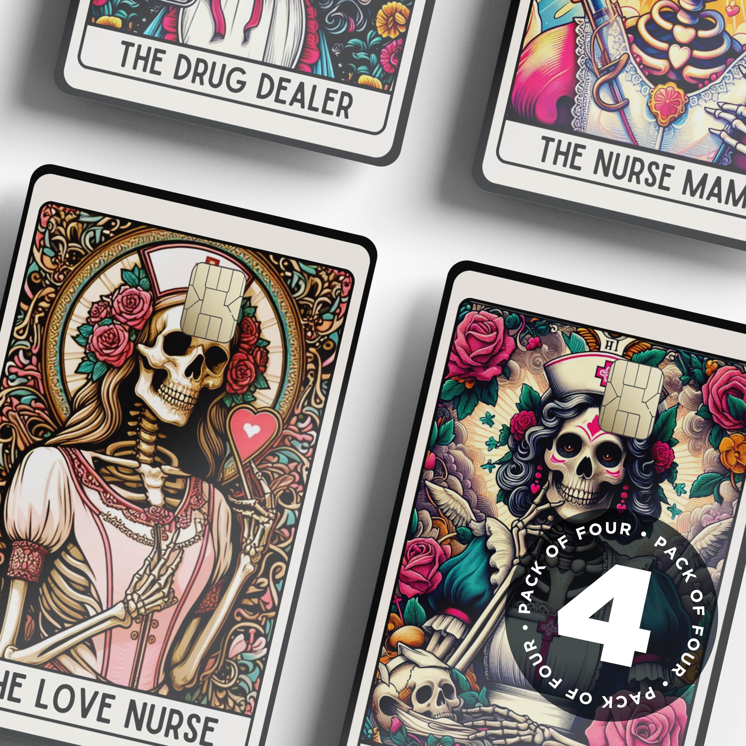 4 x Bad Nurse Card Sticker, Credit Card Sticker to use as Credit Card Skin, Debit Card Sticker for use as Debit Card Skin - Image 2