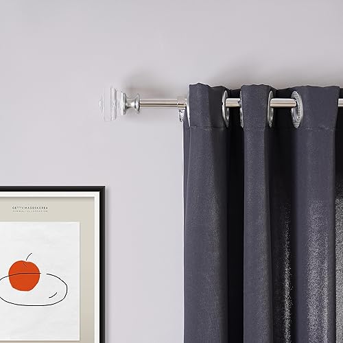 Miniatura 2 de Paquete de 2 barras de cortina para cortina, barra de cortina cuadrada acrílica, barra de cortina de 34 pulgadas de diámetro, longitud ajustable de