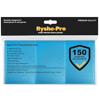 Premium Card Sleeves, 150 Sleeves 2.6''x3.6''(66x91mm) Compatible with Standard Sized Trading Card, Fit for MTG PTCG Game Card, Baseball Card, Sport Card (Sky Blue) - Amazon product rated Grade A