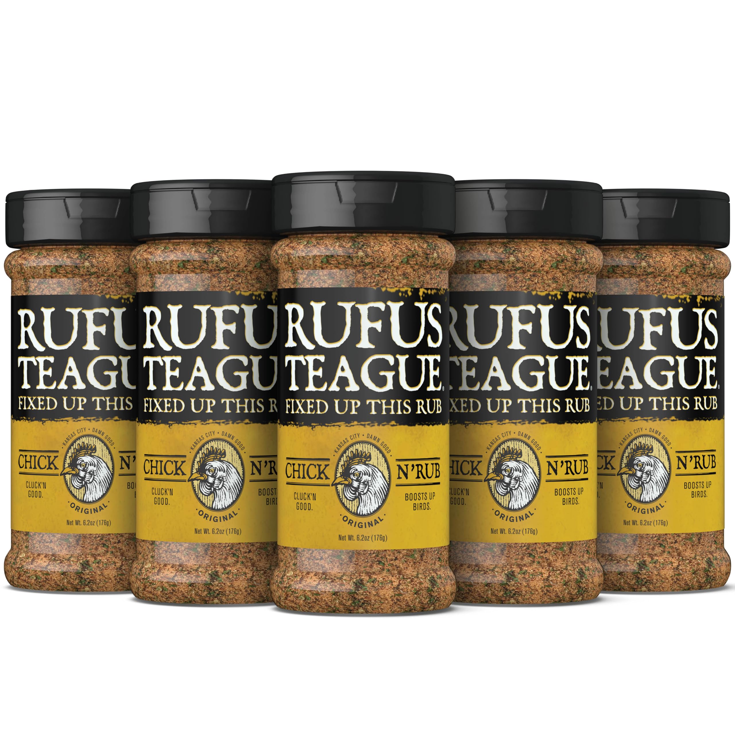 Chick N' Rub, 6 Pack size, Premium Barbecue Seasoning & Dry Rub for Smoking and Grilling, Award-Winning Flavor for Chicken, Turkey, Eggs, Vegetables & More, Gluten-Free, 6.2 oz