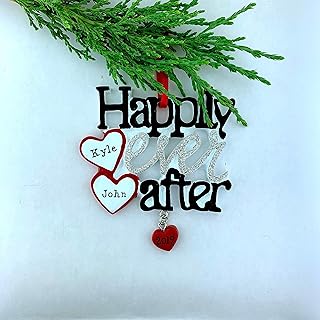 Happily Ever After Personalized Ornament, Newly Married Couple Ornament, Couple Ornament