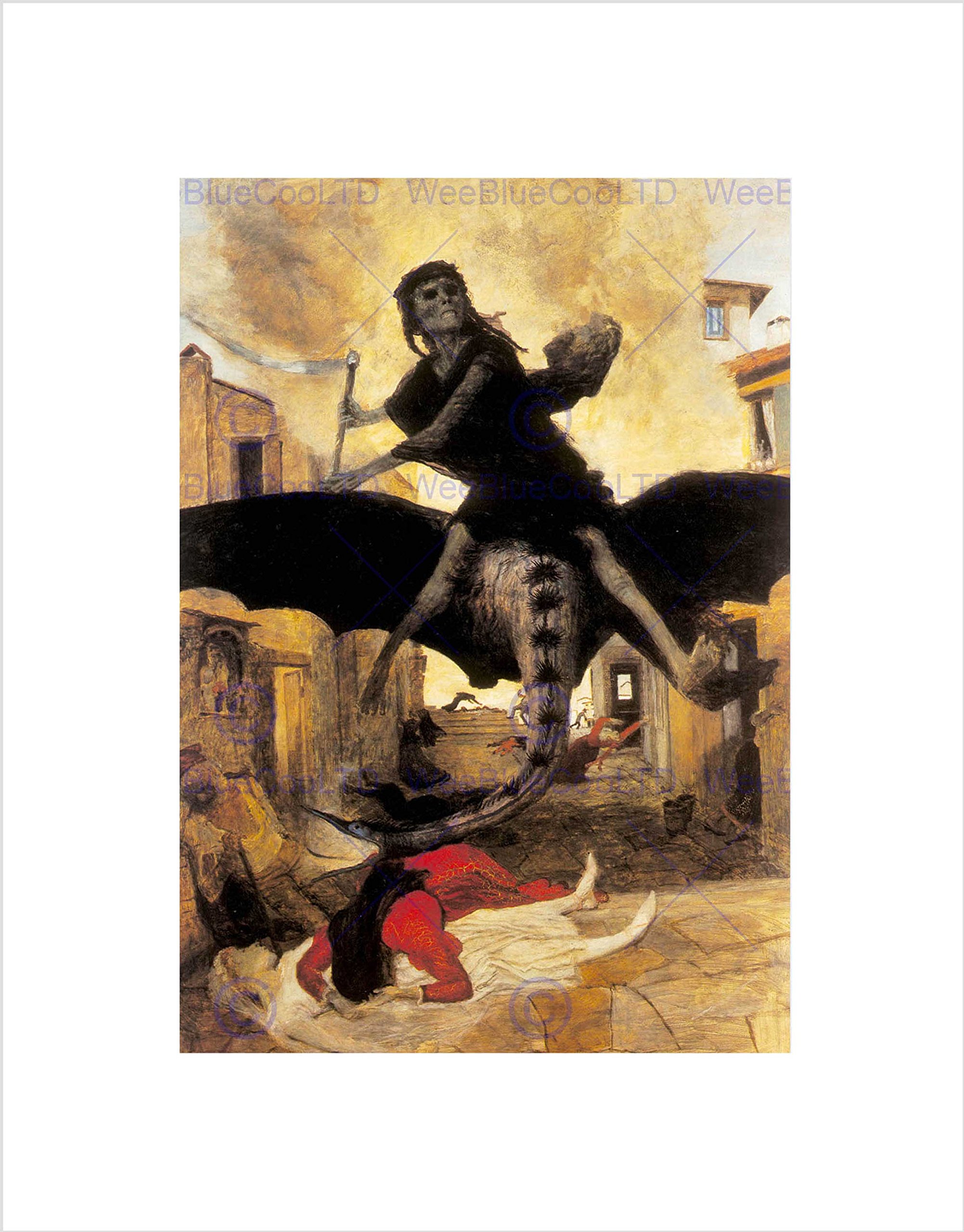 Wee Blue Coo Painting Surreal Fantasy Horror Plague Bocklin Weird Wall Art Print