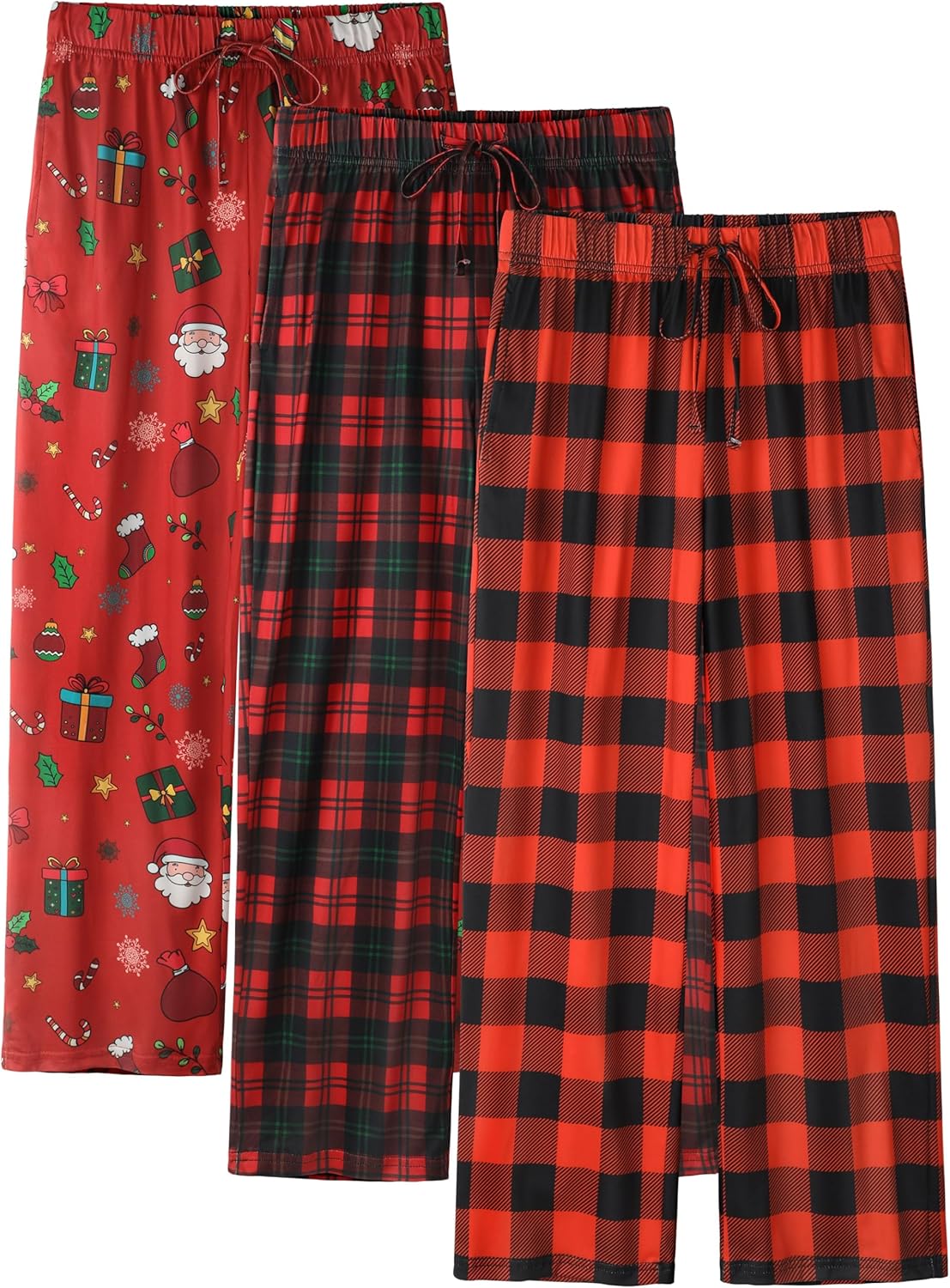 IHU Boys Pajama Pants Soft Kids Plaid Pj Bottom Lounge Pants Sleepwear with Drawsting & Pockets for Boys Girls Clothes