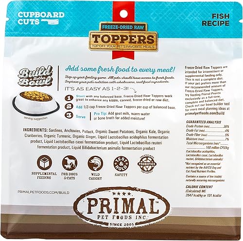 Miniatura 8 de Primal - Toppers de comida para perros y gatos, cortes de armario, mezcladores de comidas sin granos con probióticos, golosinas crudas liofilizadas