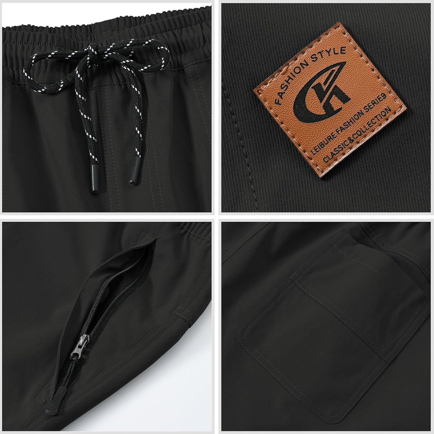 Men's Stretch Shorts Casual Classic Fit Drawstring Summer Beach Shorts with Zipper Pockets - Image 5