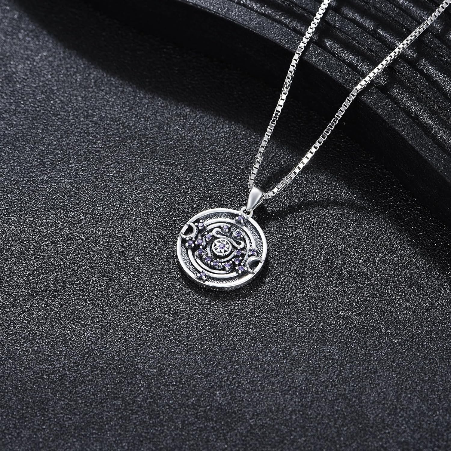 YAFEINI Hecate Wheel Necklace For Women 925 Sterling Silver Hecate Goddess Pendant Wicca Jewelry - Image 3