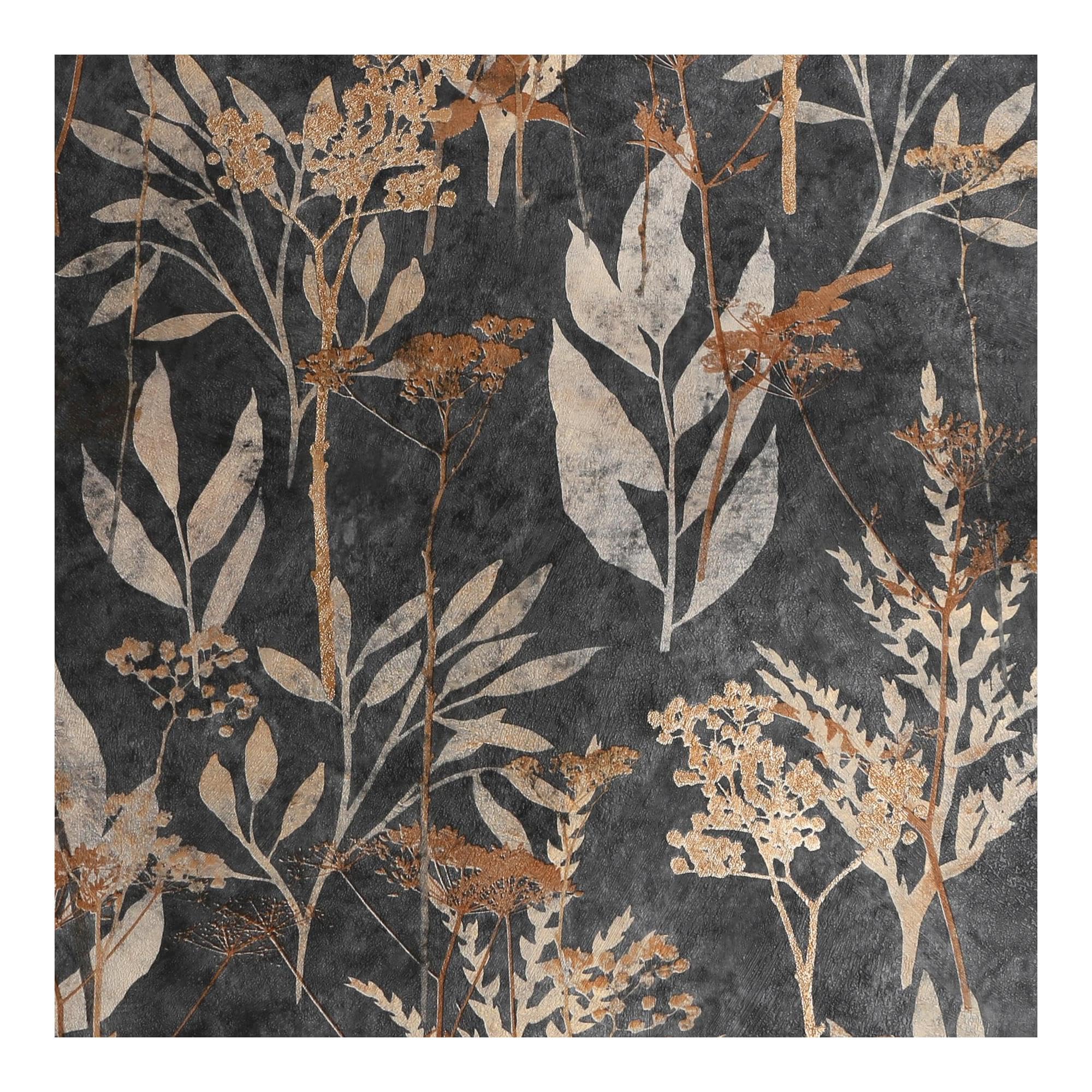 Superfresco Easy Black Solstice Gold Floral Wallpaper | Paste The Wall | Floral | Eco-Friendly