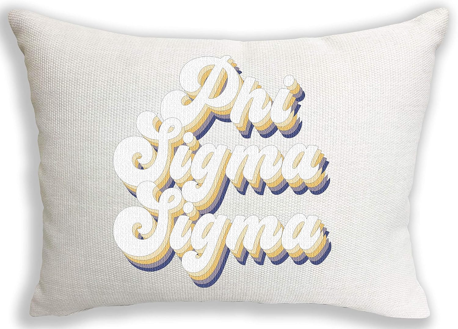 Sorority Shop Phi Sigma Sigma Pillow – Retro Design, 12" x 16" Lumbar Pillow Sorority