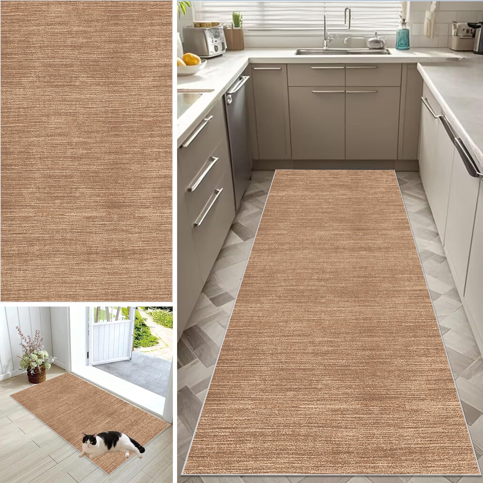 CXUEHNL Hallway Runner Rug Long Hall Runner Kitchen Rug Non Slip Washable Corridor Rugs Absorbent Floor Mat 100 x 300 cm Heavy Duty Narrow Carpet Runner for Kitchen Hallways Entryway Laundry Room — image 1