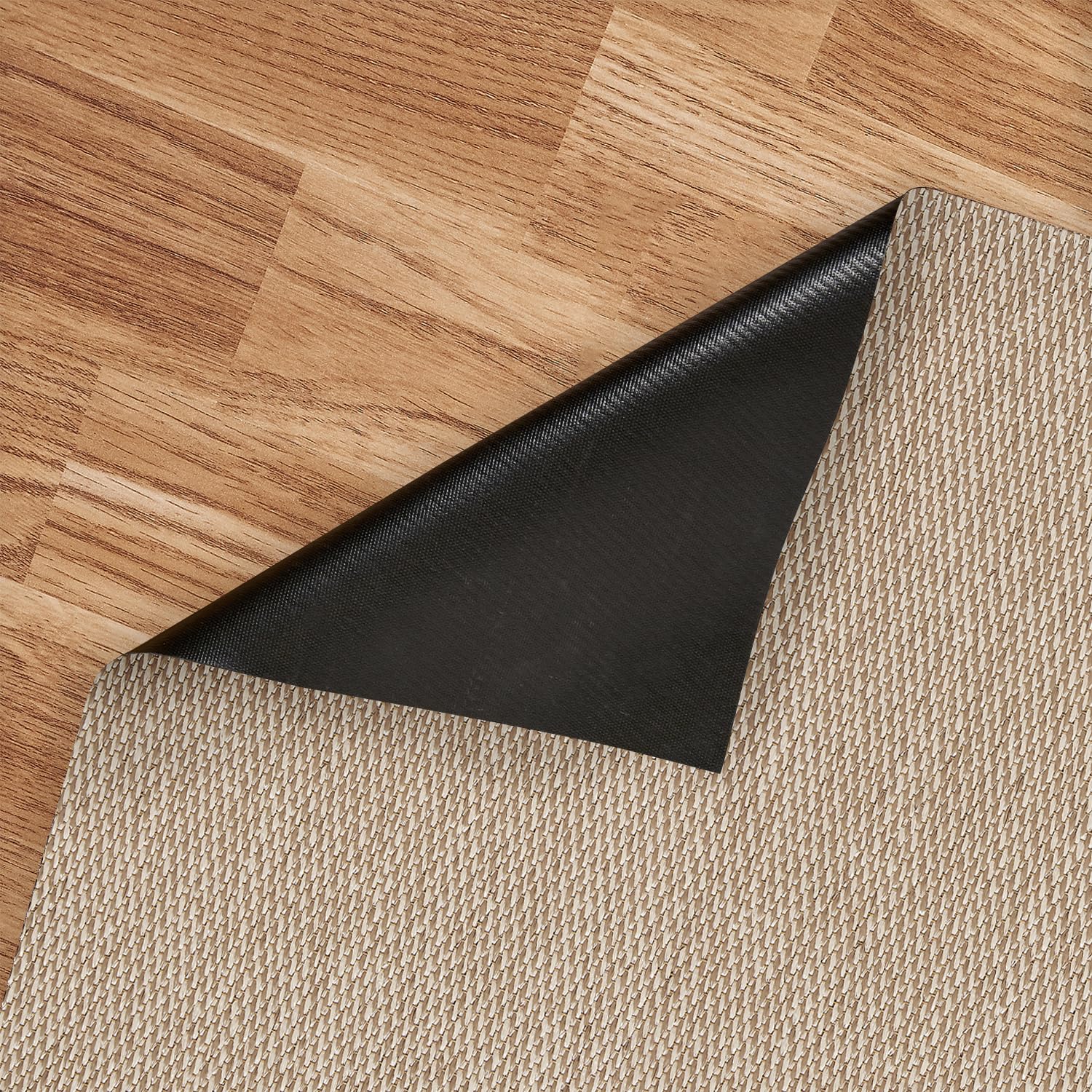 Tappeto Salotto Vinilico Antiscivolo, Lavabile e Resistente alle Macchie, Tessuto Intrecciato e Senza Pelo, Tappeto in Vinile Perfetto per Interni ed Esterni, STORESBASIC Beige 80x150